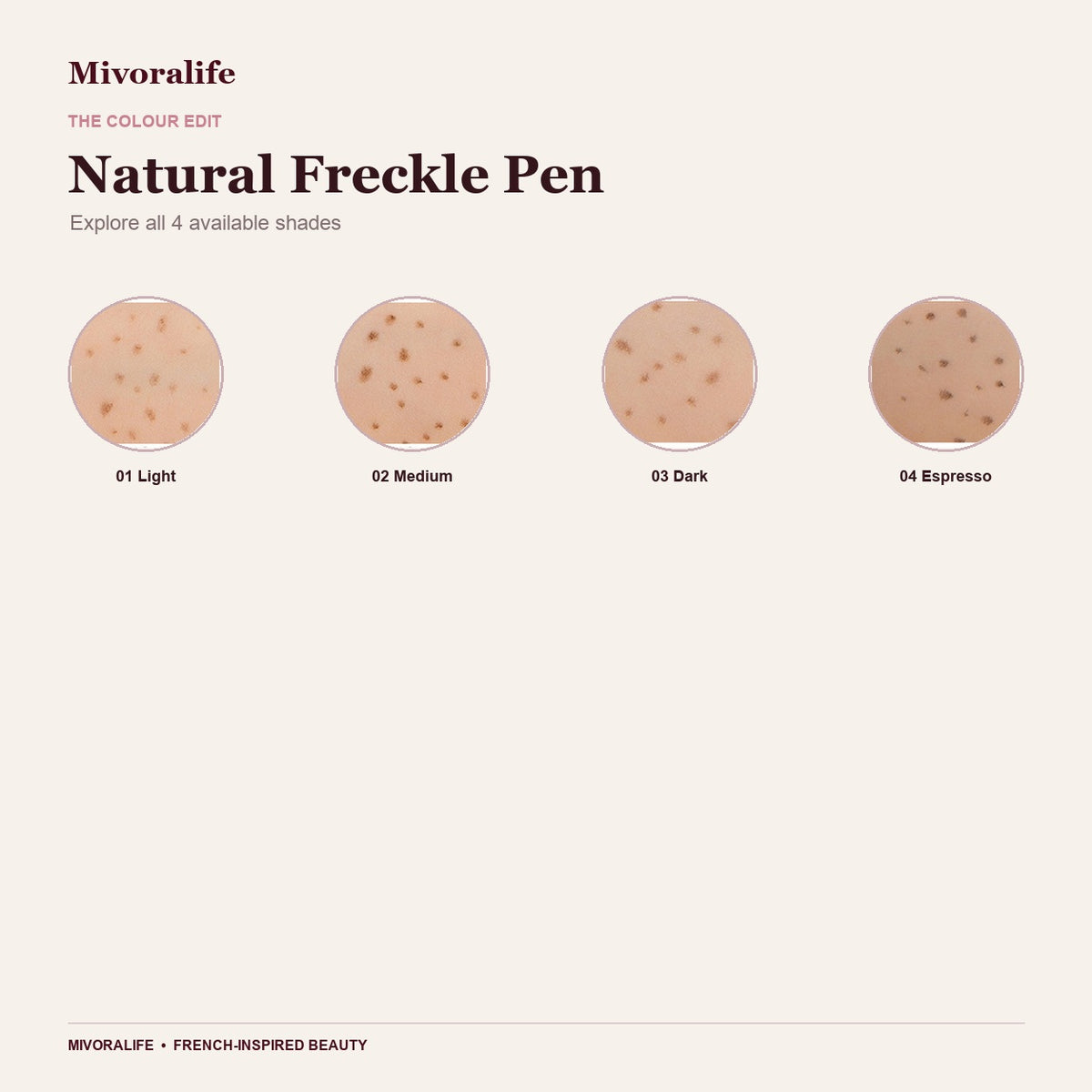 Mivoralife gallery — Mivoralife Natural Freckle Pen — shade guide