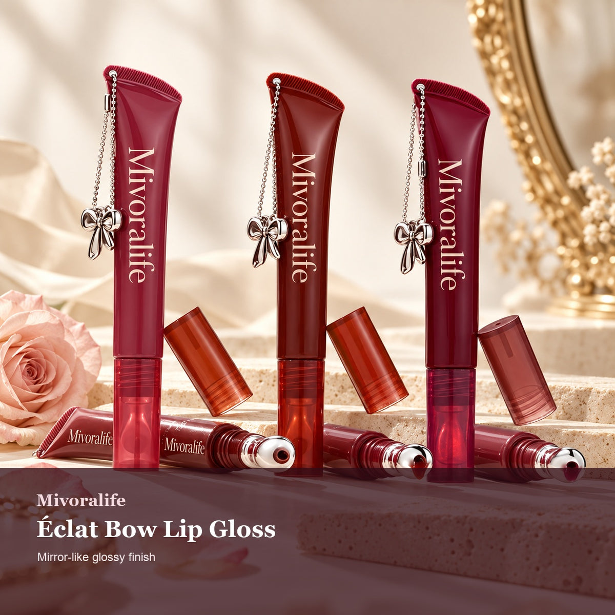 Mivoralife gallery — Mivoralife Éclat Bow Lip Gloss — editorial